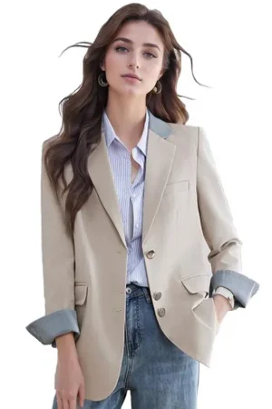 Fashion Outerwears Autumn Winter New In Coats Blazers Casaco Feminino Women's Jacket Woman Clothes 2024 Casual Veste Femme